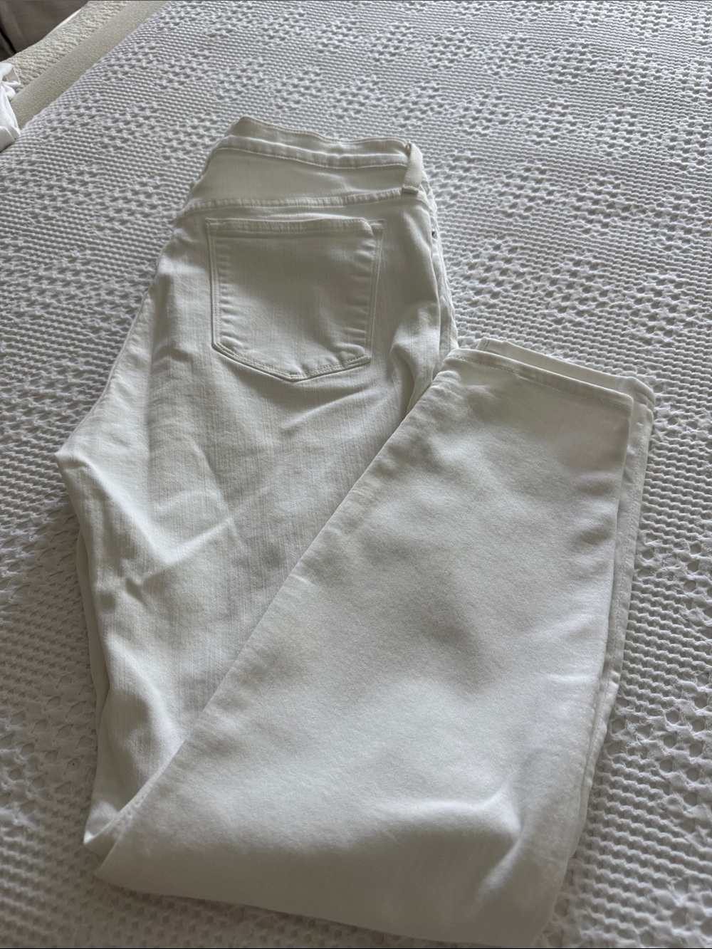 J. Crew White Ankle-Length Cropped Jeans